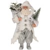 Clayre & Eef 65591 Père Noël figurine décorative blanche argentée 16x10x27 cm