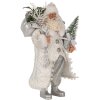 Clayre & Eef 65591 Père Noël figurine décorative blanche argentée 16x10x27 cm