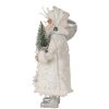 Clayre & Eef 65591 Père Noël figurine décorative blanche argentée 16x10x27 cm