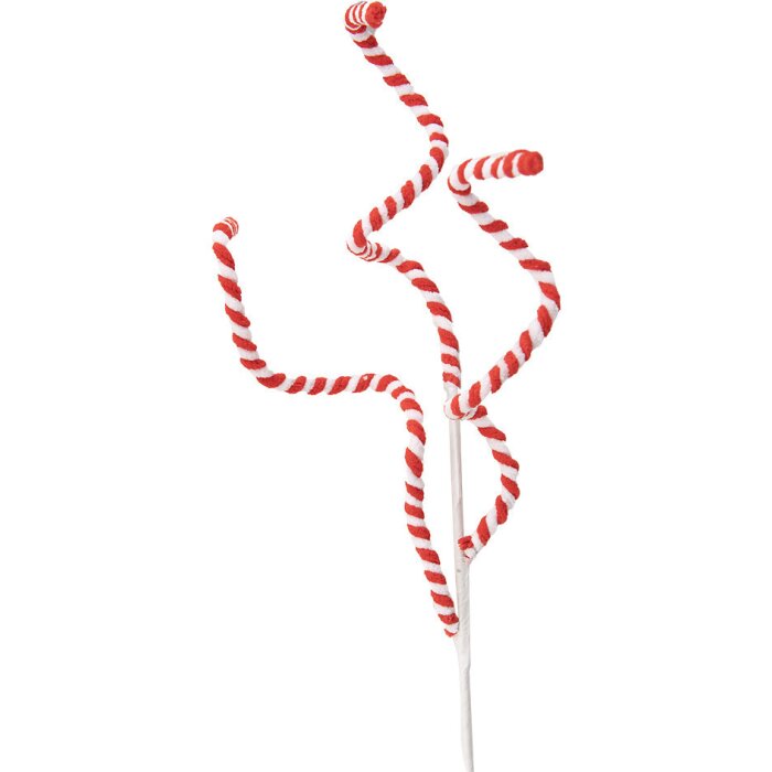 Clayre & Eef 65848 Décoration de Noël rouge blanc 16x3x70 cm Plastique style campagnard