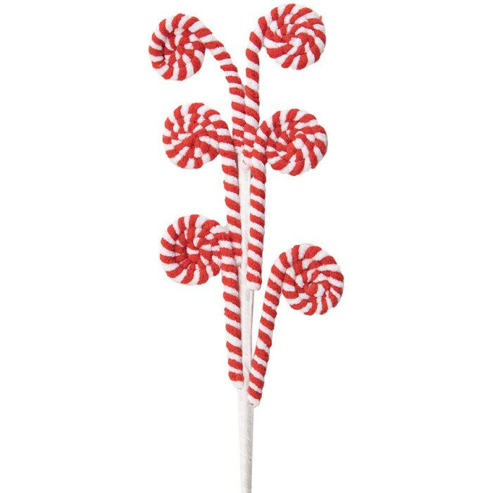 Clayre & Eef 65859 Décoration de Noël canne à sucre rouge blanc 12x1x62 cm plastique