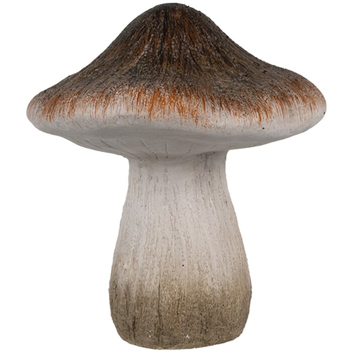 Clayre & Eef 6CE1765 Décoration Champignon Céramique Marron Blanc Ø 11x12 cm