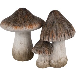 Clayre & Eef 6CE1765 Décoration Champignon Céramique Marron Blanc Ø 11x12 cm