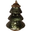 Clayre & Eef 6GL4574GR Sapin de Noël LED verre vert Ø 16x22 cm style campagnard