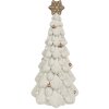 Clayre & Eef 6PR4245 Sapin de Noël Décoration Blanc Marron Ø 15x31 cm Polyrésine