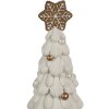 Clayre & Eef 6PR4245 Sapin de Noël Décoration Blanc Marron Ø 15x31 cm Polyrésine