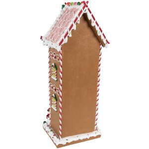 Clayre & Eef 6PR4250 Maison de Noël marron blanc 17x14x40 cm Polyrésine