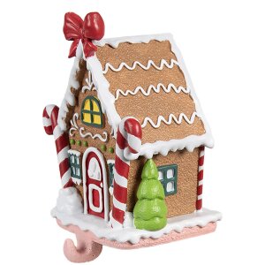 Clayre & Eef 6PR4258 Porte-chaussettes de Noël Maison en pain dépices 13x11x18 cm