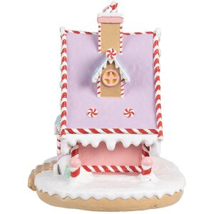 Clayre & Eef 6PR4268 Maison de Noël Rose Violet Polyrésine 16x13x15 cm