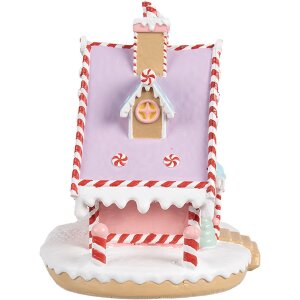 Clayre & Eef 6PR4268 Maison de Noël Rose Violet Polyrésine 16x13x15 cm