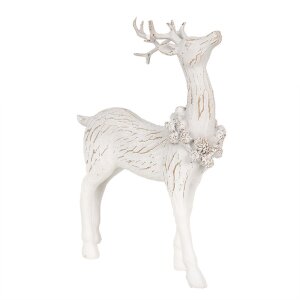 Clayre & Eef 6PR4284 Décoration Cerf blanc 13x5x19 cm Polyrésine