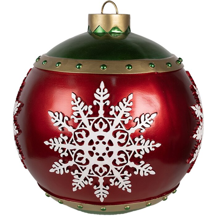 Clayre & Eef 6PR4249 Boule de Noël rouge polyrésine Ø 39x44 cm