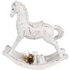 Clayre & Eef 6PR4285 Deko Cheval à bascule Blanc Antique 25x7x25 cm Polyrésine