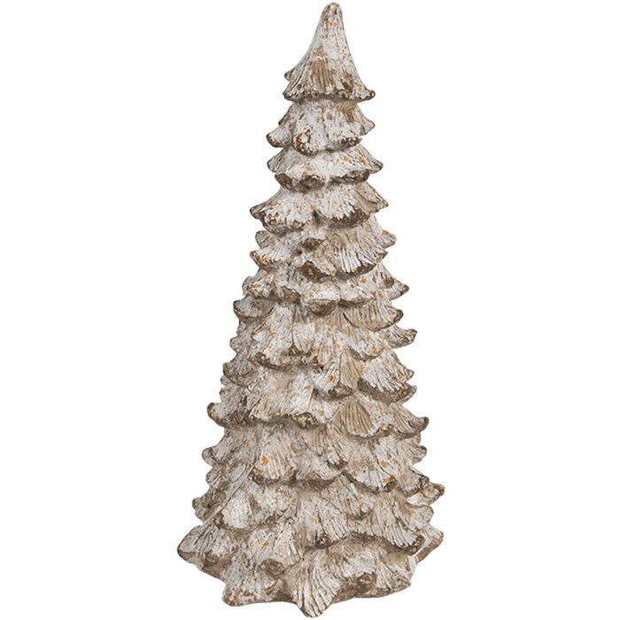 Clayre & Eef 6PR4289 Arbre décoratif blanc beige 9x9x18 cm Polyrésine style maison de campagne