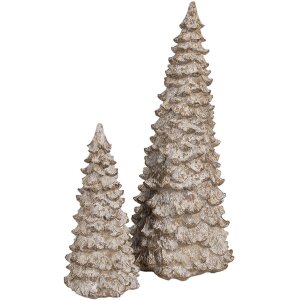 Clayre & Eef 6PR4289 Arbre décoratif blanc beige 9x9x18 cm Polyrésine style maison de campagne