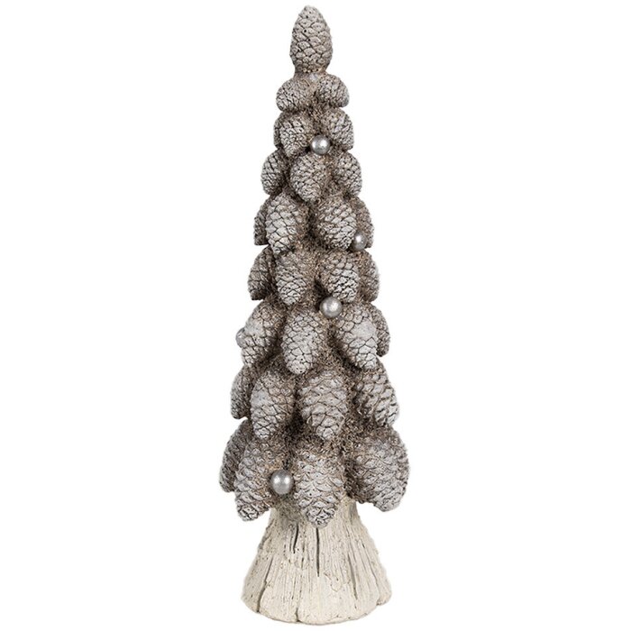 Clayre & Eef 6PR4297 Arbre de décoration brun blanc Ø 8x24 cm Polyrésine