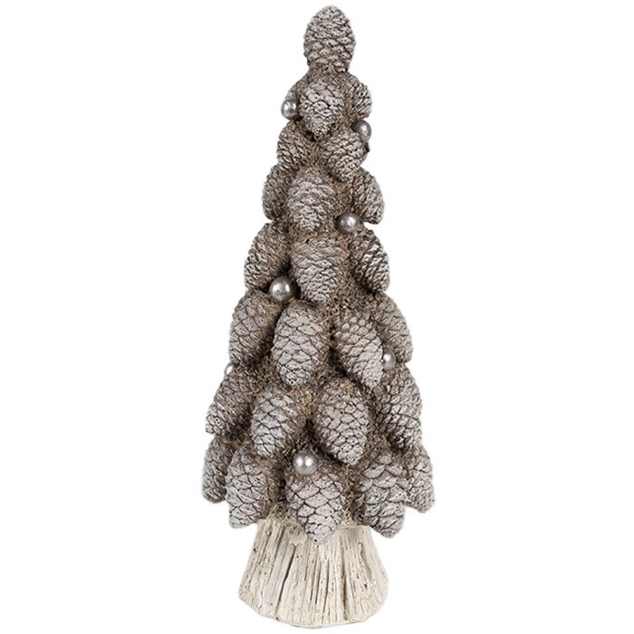 Clayre & Eef 6PR4298 Arbre décoratif brun blanc Ø 7x19 cm style campagnard Polyrésine