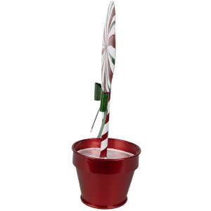 Clayre & Eef 6Y5626 Décoration Lollipop rouge blanc métal 12x9x26 cm