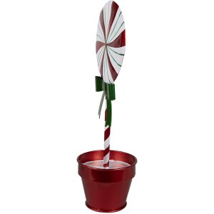 Clayre & Eef 6Y5627 Décoration Lollipop rouge métal 12x9x31 cm