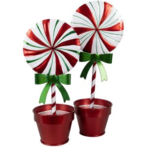 Clayre & Eef 6Y5627 Décoration Lollipop rouge métal 12x9x31 cm