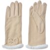 Juleeze JZGL0089BE Gants Beige Nœud Fourrure synthétique 9x23x1 cm