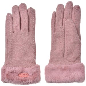 Juleeze JZGL0090P Gants roses 9x23x2 cm avec fourrure