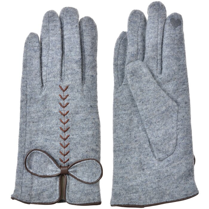 Juleeze JZGL0096G gants gris 9x23x1 cm détail du nœud élastique polyester