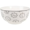 Clayre & Eef LGCBO Bol de soupe Porcelaine Ø 14x7 cm 500 ml Blanc Gris