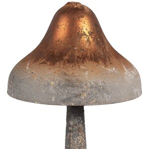 Clayre & Eef 6Y5679 Champignon décoratif Métal Gris Marron Design antique Ø14x27 cm