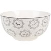 Clayre & Eef LGDBO Bol de soupe Porcelaine Blanc Gris Ø 14x7 cm 500 ml