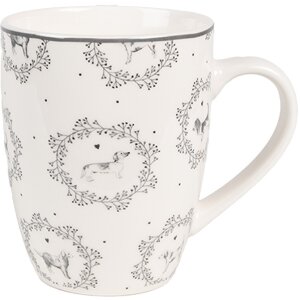 Clayre & Eef LGDMU Tasse en porcelaine Chiens Blancs...