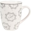 Clayre & Eef LGDMU Tasse en porcelaine Chiens Blancs Gris 325 ml style campagnard