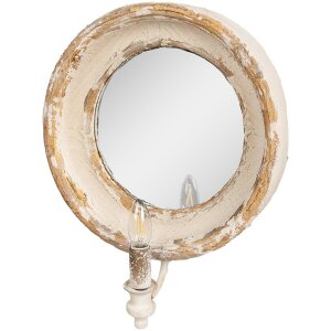 Clayre & Eef 62S304 Miroir mural avec lampe Shabby...