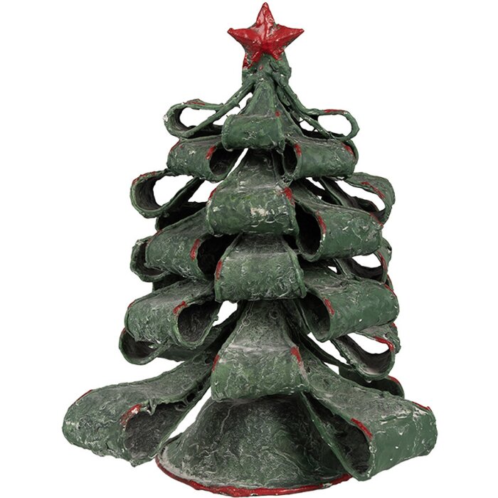 Clayre & Eef 65870 Sapin de Noël Décoration Métal Vert Rouge Ø 21x24 cm