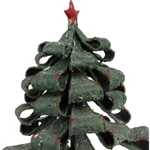 Clayre & Eef 65870 Sapin de Noël Décoration Métal Vert Rouge Ø 21x24 cm