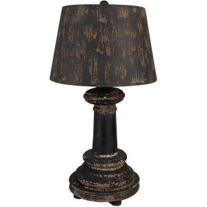 Clayre & Eef 6LMC0089 Lampe de table bois fer...