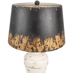 Clayre & Eef 6LMC0090 Lampe de table Beige Noir...