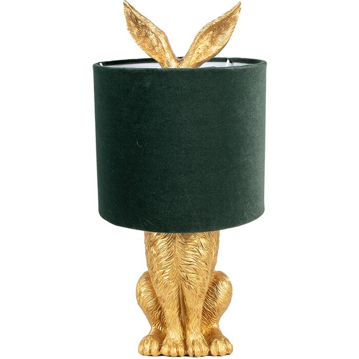 Clayre & Eef 6LMC0099GOVGR Lampe de table design lapin or vert Ø 20x43 cm E27