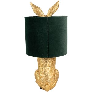 Clayre & Eef 6LMC0099GOVGR Lampe de table design lapin or vert Ø 20x43 cm E27