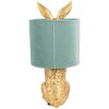 Clayre & Eef 6LMC0099GOVLGR Lampe de table Lapin Or Vert Ø 20x43 cm E27 60W