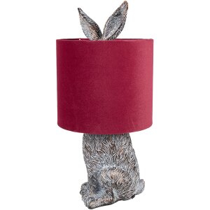 Clayre & Eef 6LMC0099VBU Lampe de table design lapin rouge Ø 20x43 cm E27 60W