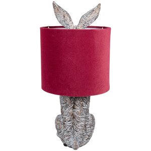 Clayre & Eef 6LMC0099VBU Lampe de table design lapin rouge Ø 20x43 cm E27 60W