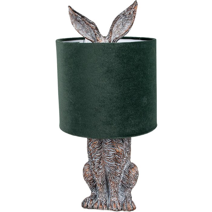 Clayre & Eef 6LMC0099VGR Lampe de table Design Lapin Vert Ø 20x43 cm E27 60W