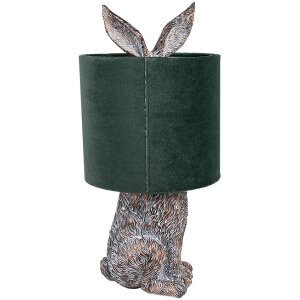 Clayre & Eef 6LMC0099VGR Lampe de table Design Lapin Vert Ø 20x43 cm E27 60W