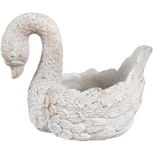 Clayre & Eef 6TE0548 Pot de fleurs cygne 19x11x15 cm...