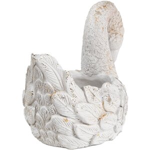 Clayre & Eef 6TE0548 Pot de fleurs cygne 19x11x15 cm blanc or