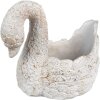 Clayre & Eef 6TE0548 Pot de fleurs cygne 19x11x15 cm blanc or