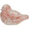 Clayre & Eef 6TE0550 Décoration Oiseau Gris Rouge Pierre 14x9x10 cm Style antique