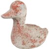 Clayre & Eef 6TE0552 Décoration Canard Gris Rouge 15x8x12 cm Pierre Antique