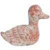 Clayre & Eef 6TE0552 Décoration Canard Gris Rouge 15x8x12 cm Pierre Antique